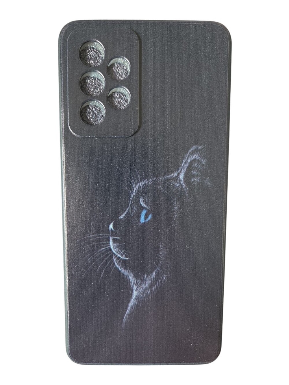 Samsung Galaxy A52 / A52S Soft TPU Phone Case Black Cat Blue Eyes